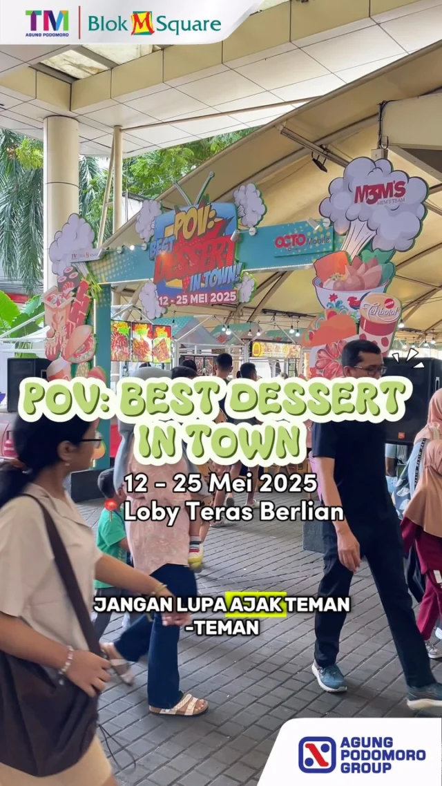 Kuliner Blok M Square kali ini menghadirkan puluhan dessert viral yang cocok banget dinikmati🤩

Ada es ABC durian, waffle sandal, mochi drink, dll

Buat kamu yang mau kulineran enak yuk segera merapat ke sini🥳

#eventkuliner #kulinerjaksel #instafood #kulinerblokm #blokmsquare #jajananviral #dessert #foodfest