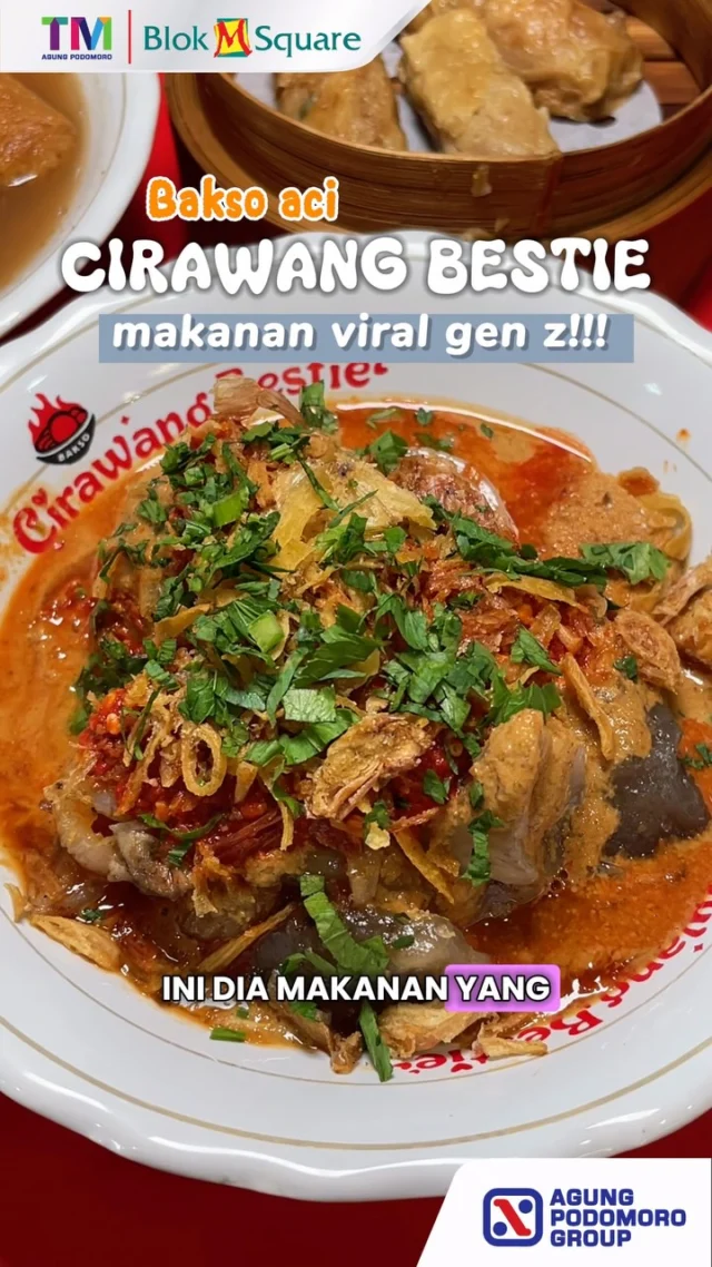 Bakso Cirawang Paling Nagih di Blok M! 🔥

Lagi main ke Blok M Square? Wajib mampir ke lantai UG dan cobain BAKSO CIRAWANG viral ini!

Kuahnya gurih, pedasnya nampol, isiannya bikin kangen! 🤤🌶️

Makan sekali, langsung pengen lagi! 😍
Yang nggak kuat pedes, minggir dulu ya~ 🚨

📍 Lantai UG
⏰ 10.00-22.00 WIB

Tag temen kamu yang doyan pedes + bakso aci! 🧡

#BaksoCirawang #BlokMSquare #BaksoViral #KulinerJaksel #MakanEnak #BaksoAci #Cirawang #JajananBlokM #Kulineran #FoodiesJakarta